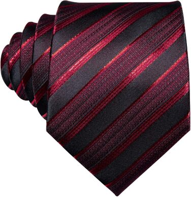 Краватка з бавовни та шовку Barry.Wang для чоловіків, комплект з кишеньковим хустиною та запонками, святкова краватка в клітинку, чорно-червоний колір