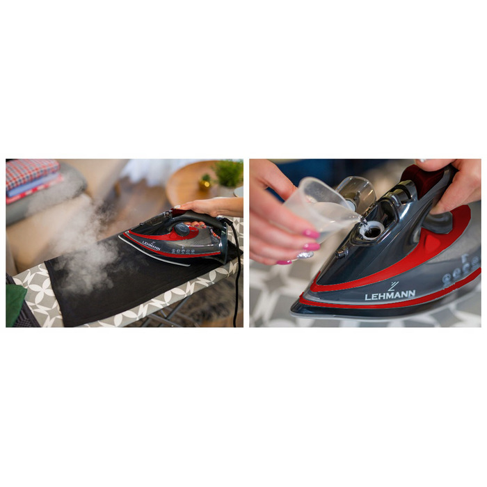 Парова праска Lehmann з керамічною підошвою, 3000 Вт, 380 мл, 140 г/хв