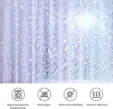 Штора для душу миюча Peva 300x200 см в білу крапку, антигрибкова, прозора для ванної кімнати