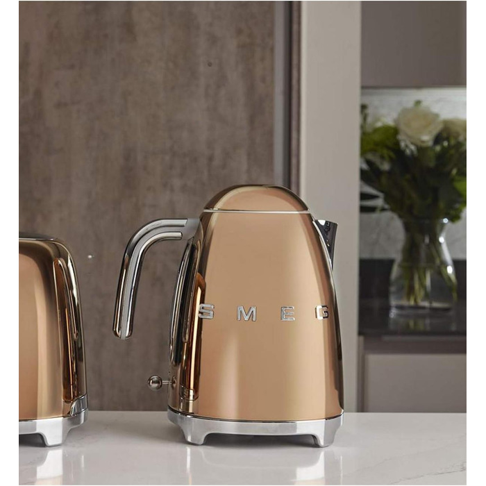 Електричний чайник Smeg KLF03PKEU 1.7L, рожеве золото, з фільтром від накипу