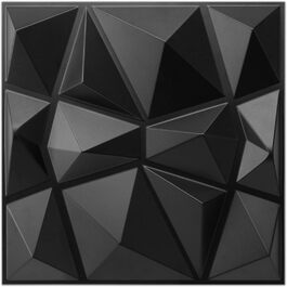 3D Панелі для стін Art3d, 33 шт., 30x30 см, матовий чорний, ПВХ, водостійкі