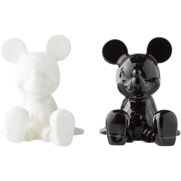 Enesco Disney Ceramics Salt and Pepper Shakers Mickey Mouse, Sitting, 8.9 cm, Black and White