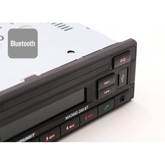 Автомагнітола Blaupunkt Madrid 200 BT з Bluetooth, USB, RDS, Aux, 1-DIN, чорна