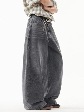 Чоловічі джинси Zewool Baggy Hip Hop широкого крою, сірі (H10 Grau, S) - вуличний стиль, скейтерські джинси