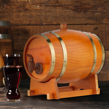 Relaxdays Small Wooden Barrel, 2.2 Liters