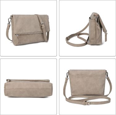 Сумка жіноча Gladdon через плече, шкіряна крос-боді, Taupe (бежевий)