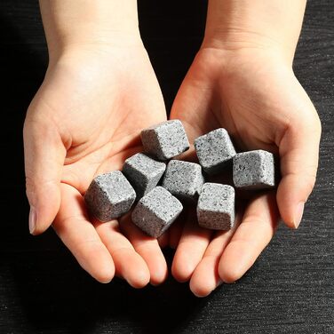 Склянки для віскі з гранітними кубиками, набір 2 шт, 310 мл, дерев'яна подарункова коробка