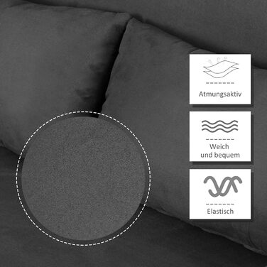 HOMCOM Convertible Sofa Bed with Adjustable Backrest, Throw Pillows, and Sleep Function