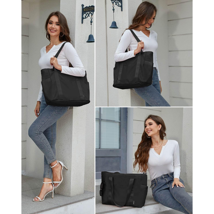Women's Laptop Bag, Waterproof Shoulder Bag with 16-inch Computer Compartment for Work, School, Travel, Violet