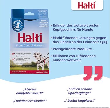 Шлейка HALTI Front Control для собак середнього розміру - запобігає ривкам на повідку, м'який контроль, зручне регулювання