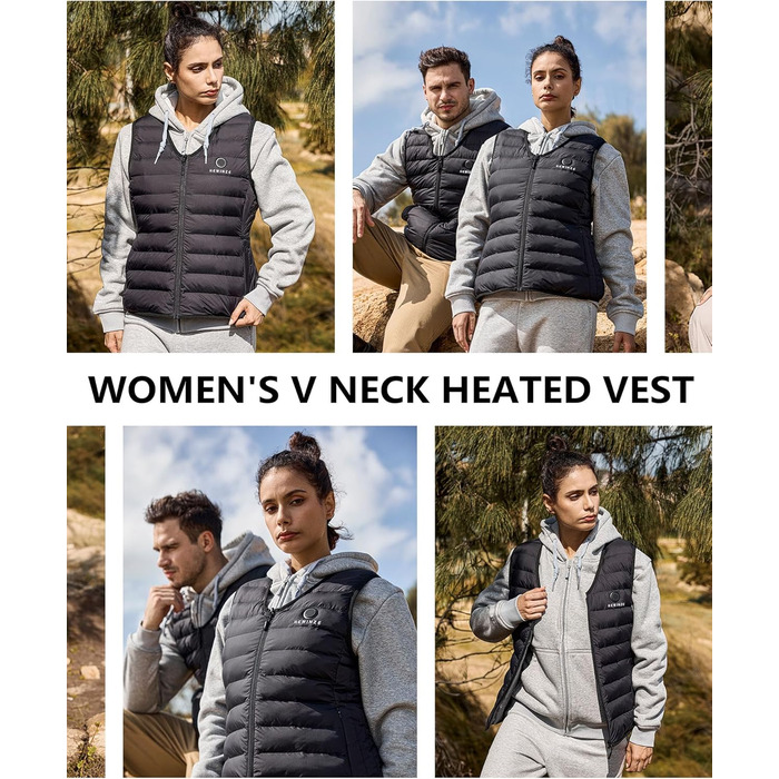 HEWINZE Грілка жилет чоловіча з акумулятором 7.4V - теплий жилет для полювання та активного відпочинку