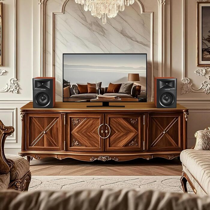 Акустичні колонки Sanyun SW203 4.0 - 60W, 4-Way, DSP, 3D звук, USB/Bluetooth 5.4, AUX, для студії (Пара, Червоний)