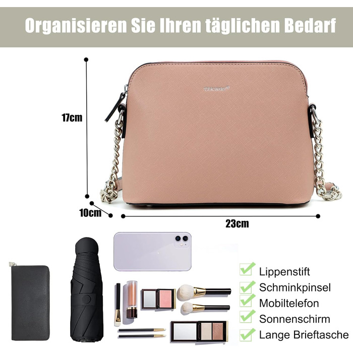 Сумка жіноча TANTOMI через плече крос-боді ланцюжкова Altrosa (Рожева) - елегантна вечірня сумочка