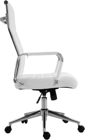 Офісне крісло SVITA Comfort - поворотне, для начальника, штучна шкіра, білий колір