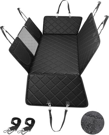 Килимок для собак у машину з жорсткою основою | Водонепроникний, антиковзний, захист від подряпин | 6-в-1, XXL, з ременями безпеки