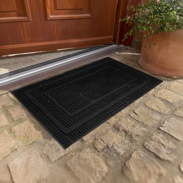 Придверний килимок Astra 40x60 см, протиковзний та вологостійкий килим для входу та балкона, чорний