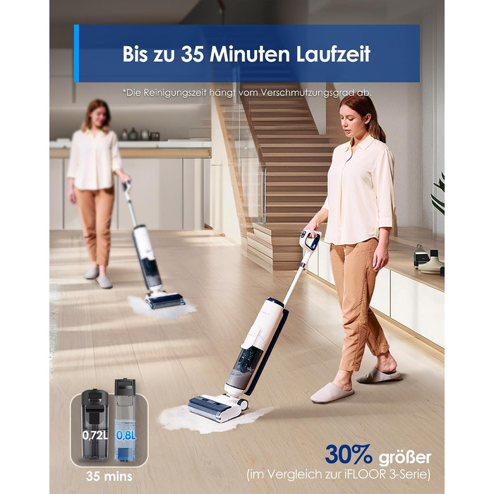 Вологий пилосос Tineco iFLOOR 5 Breeze Complete з функцією самоочищення, для сухого та вологого прибирання