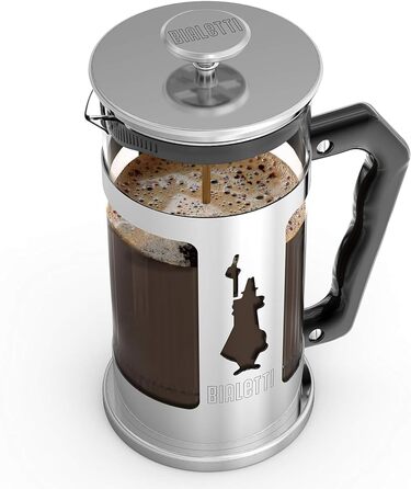 Френч-прес Bialetti Preziosa: нержавіюча сталь, скло Borosilikat, 1 л, 8 чашок