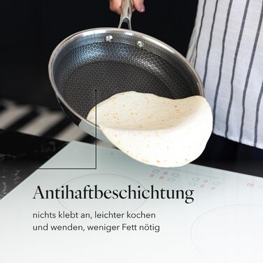 Набір сковорідок Florina Bratpfannen з нержавіючої сталі, 20/24/28 см, 3 шт. | 3-шарова конструкція, алюмінієвий сердечник, для всіх плит, з ергономічною ручкою