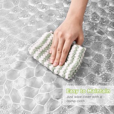 Шторка для душу OTRAKI 200 x 200 см, антигрибкова, EVA, прозора, PVC-free, екологічна, з кільцями, водонепроникна, напівпрозора, 12 кілець