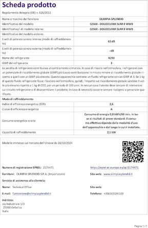 Olimpia Splendid Dolceclima Slim 8 WWB: Портативний кондиціонер 8000 BTU з функцією осушувача та вентиляції, Клас A, 2.1 кВт, Ultra Slim дизайн