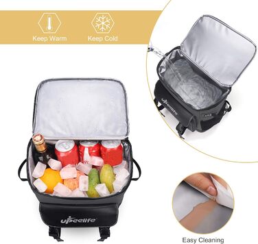 Рюкзак-холодильник Upeelife 30L з килимком для пікніка та кріпленням, водонепроникний, для кемпінгу та пікніків (сірий)