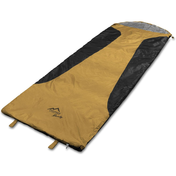 normani Ultralight Sleeping Bag Runty COMPACT SIZE! 3D Microfiber Microtech Filling, Waterproof Summer Sleeping Bag Yellow 210 cm x 75 cm x 60 cm (Right)