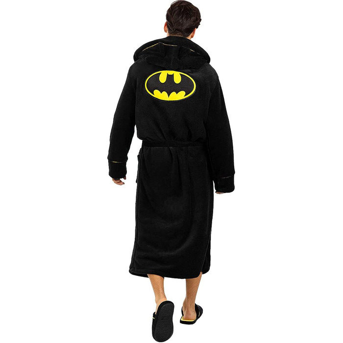 Тапочки Бетмен Funidelia для чоловіків, The Dark Knight, DC Comics. Розміри 42-45, чорні. Костюм супергероя, подарунок на Новий рік, день народження