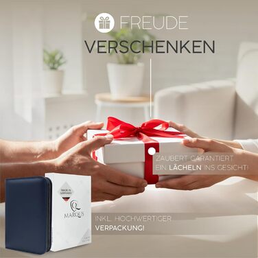 Набір для манікюру та педикюру marQus Solingen - 12 предметів у шкіряному етиулю, повний комплект для догляду за руками та ногами, блакитний