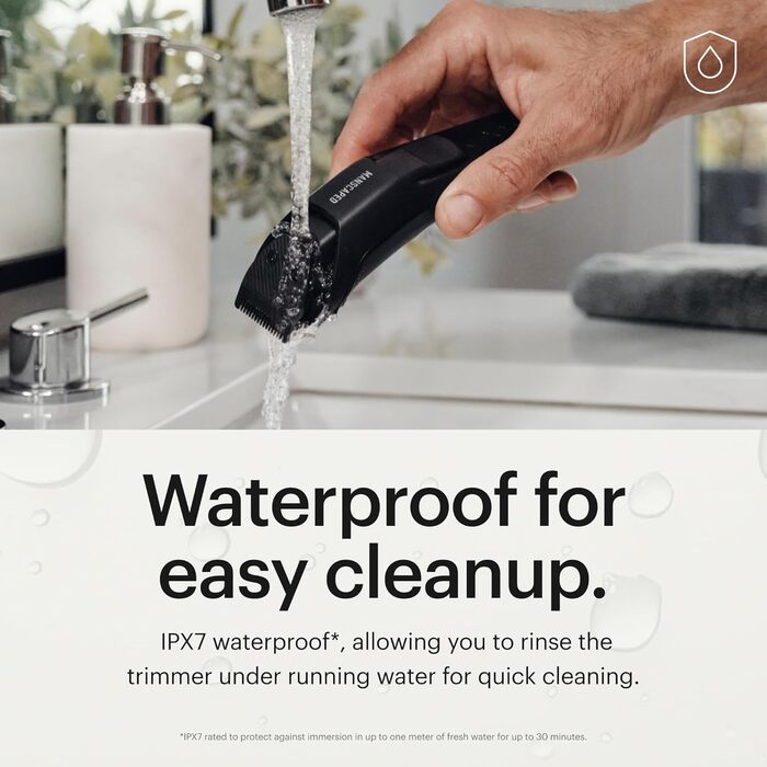 Триммер для бороди та вусів MANSCAPED® The Beard Hedger® Plus: професійний, бездротовий, водонепроникний, з насадками (1-20 мм), USB-C