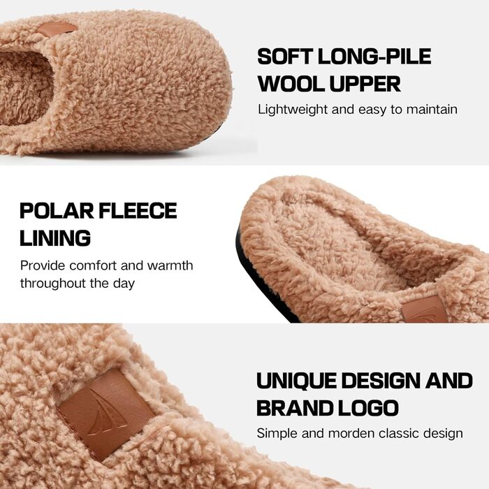 Зимові домашні тапочки для жінок та чоловіків, теплі, з ведмежого хутра, плюшеві, комфортні, з пам'яті ефекту, антиковзаючі, білі (44/45 EU, Коричневий)
