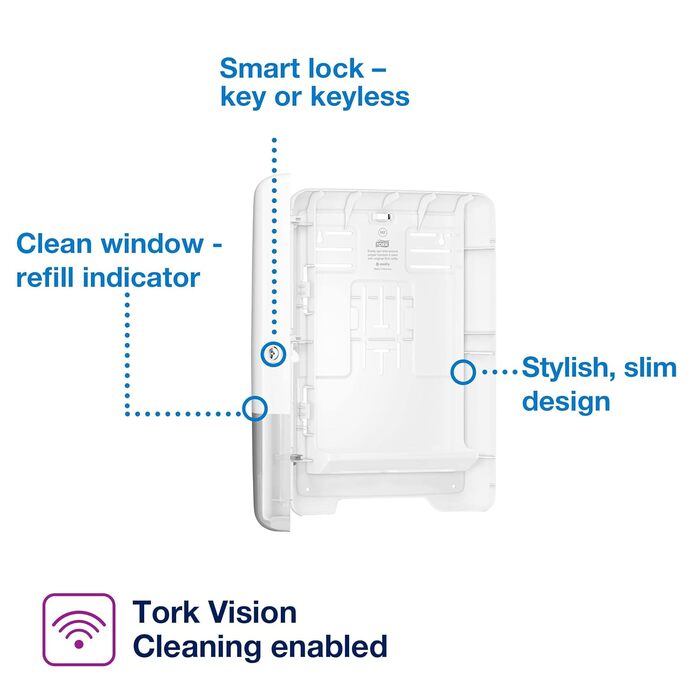 Tork Xpress Dispenser for Multifold Towels White H2, Single Towel Dispensing, Elevation Design, 552100 (White, L, Bundle with Mini Dispenser)