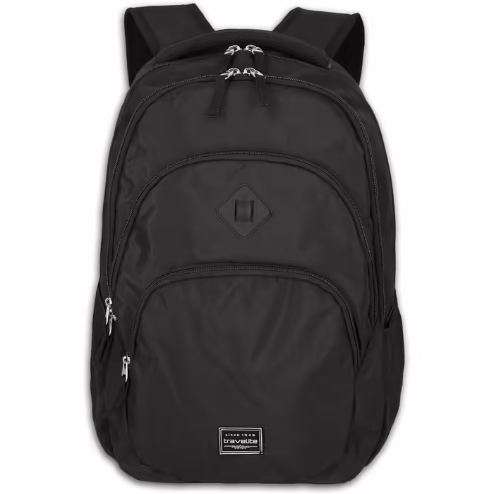 Рюкзак для ручної поклажі Travelite BASICS 22 л, 15,6'' для ноутбука, чорний, міський деньпак з багатьма відділеннями, 45 см