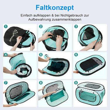 Вольвайз Вольпенлауфсталль: Переносний вольєр для цуценят 90x60x60 см, для собак, котів, цуценят, для дому та вулиці, зелений