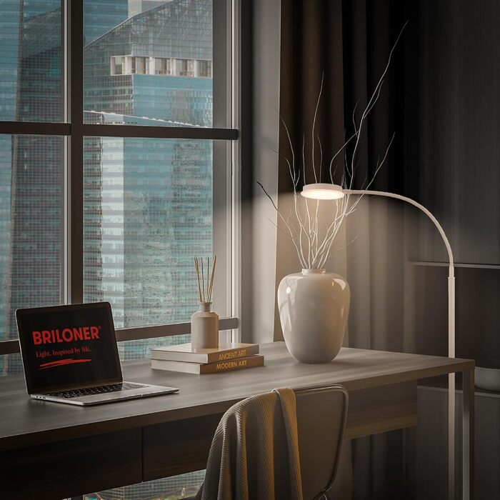 LED лампа BRILONER з сенсорним керуванням, регулюванням яскравості, поворотним кріпленням, для дому, офісу та читання, бежевого кольору, 32,5x13x40 см