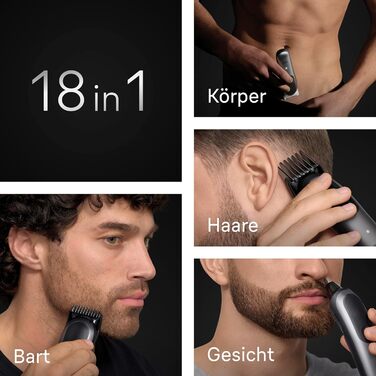 Braun Series 7 All-in-One AIO7545 – Триммер для бороди, волосся та тіла 18-в-1, сірий
