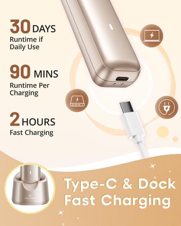 Електричний триммер для бікіні VG VOGCREST: безболісний жіночий депілятор для тіла, для рук, ніг, зони бікіні (рожеве золото)