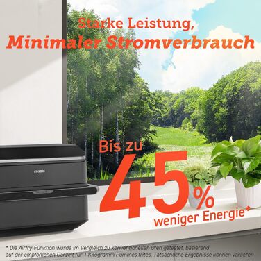 Аерофритюрниця COSORI Dual Blaze XXL 10л, 2 камери, 8-в-1, подвійна чаша, знімний роздільник, нижній нагрів, 70 рецептів, для 2-6 осіб, чорна