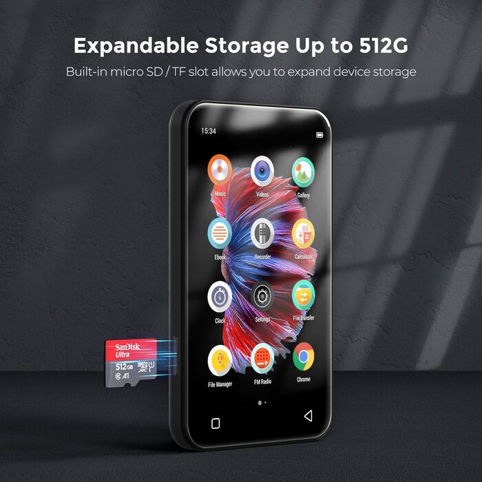 MP3-плеєр TIMMKOO з Bluetooth та WiFi, 4.0