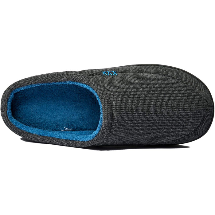 Тапочки халатні NewDenBer для дому, чоловічі/жіночі, з піною пам'яті, теплі, зручні, зимові, з антиковзкою гумовою підошвою, 37/38 EU, темно-сірий та синій