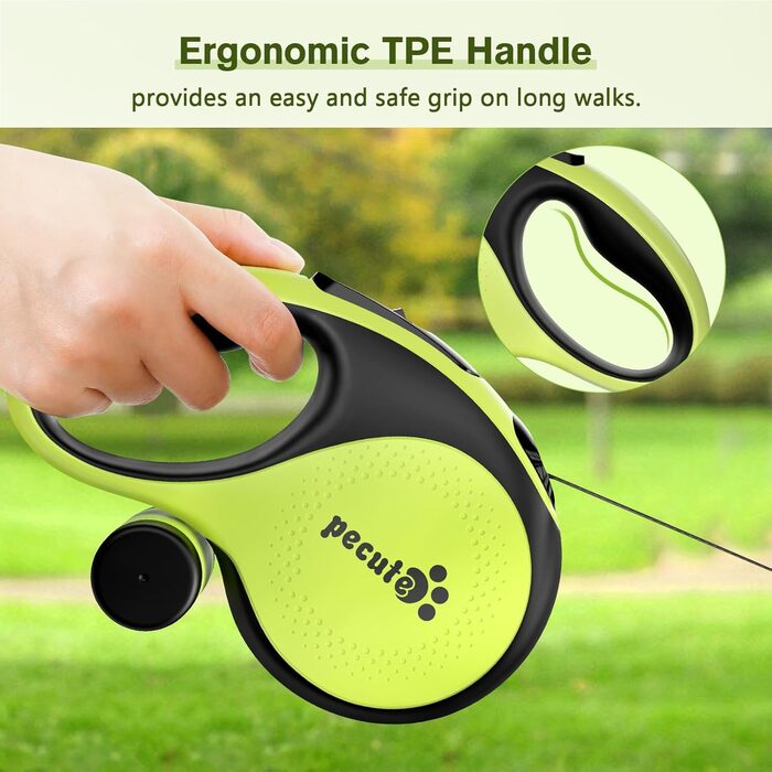 Рулетка для собак Pecute 8м, 50 кг, зелена - надійна та зручна