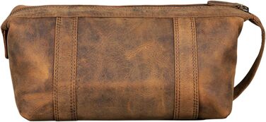 Сумка-органайзер STILORD 'Bruno' з натуральної шкіри Vintage для чоловіків та жінок. Велика дорожня косметичка з двома відділеннями, ручкою. Колір: (Мідно-коричневий)