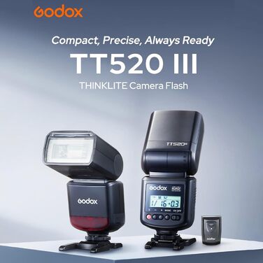 Спалах Godox TT520III: Швидкий, універсальний, сумісний з Canon, Sony, Nikon, Fujifilm, Olympus, Panasonic, Pentax
