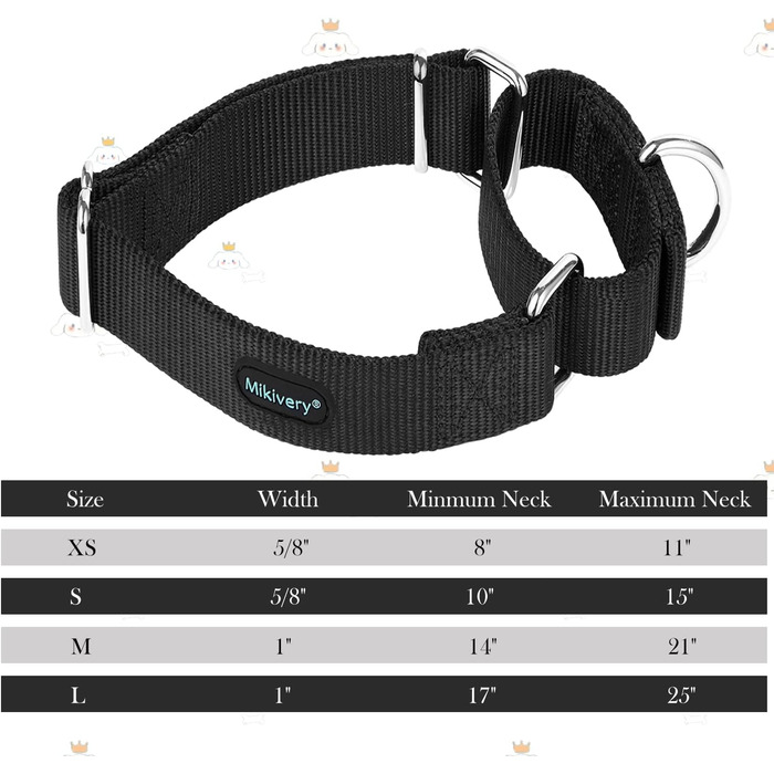 Нашийник для собак Mikivery Marraht з металевим декором, різнокольоровий, для маленьких, середніх та великих собак, чорний, розмір M: 35.5-53 см