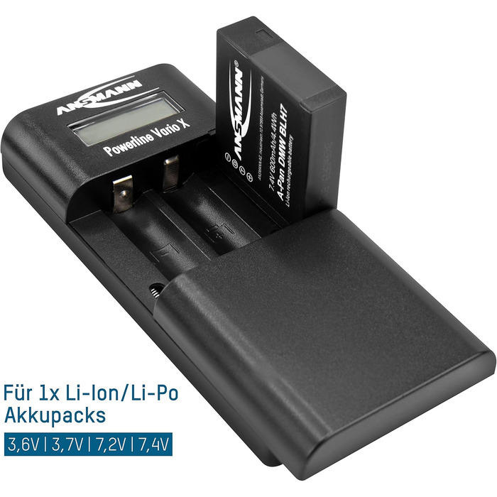 Зарядний пристрій Powerline 8 для акумуляторів AA/AAA з LED-дисплеєм, функцією визначення несправних акумуляторів та захистом від перезарядки (Powerline Vario)