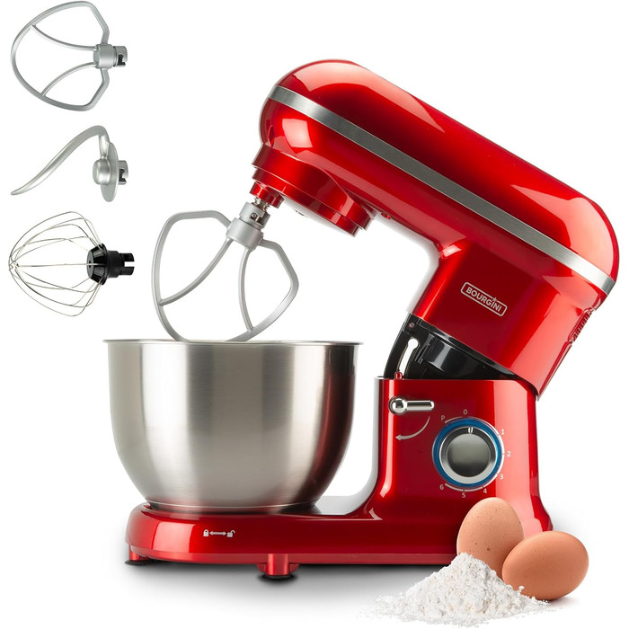 Кухонний комбайн Classic Kitchen Chef з 4.5 літрами об'єму та 1300-ватним мотором (червоний)