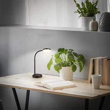 LED лампа BRILONER для столу з сенсорним управлінням, регульована яскравість, поворотна, чорна. Ідеально для дому та офісу, читання. Розміри: 32,5x13x40 см