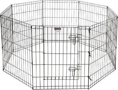 Клітка-вольєр для собак Petmaker – металева розкладна клітка з 8 панелей 61x76,2 см для собак, котів та дрібних тварин, з дверцятами