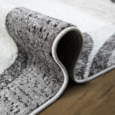 oKu-Tex килим для вітальні [80x150 см] з м'якого короткого ворсу кремового кольору - сучасний килим для дому з хвилястим геометричним дизайном, прямокутний, німецька якість