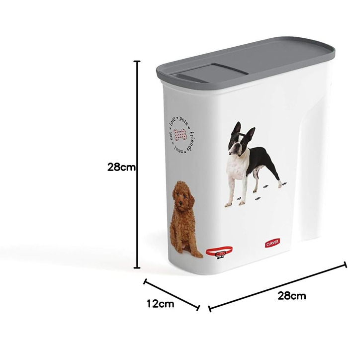 Контейнер для корму для собак Curver Love Pets 10 л – білий з собачим мотивом